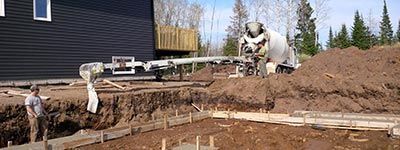 Concrete for new building in Thunder Bay
